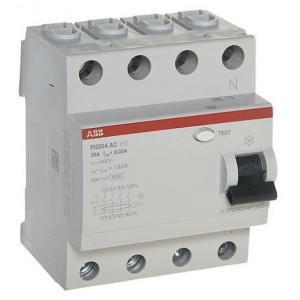 АВВ Выключатель дифференциальный тока 4мод. FH204 AC-25/0.03 2CSF204004R1250